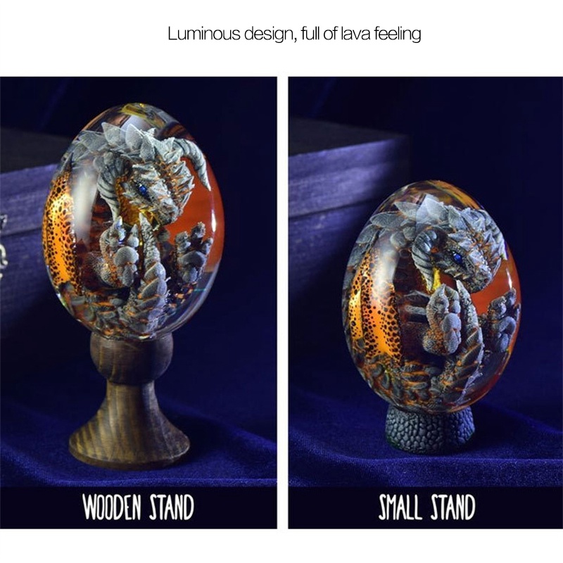 Quả trứng rồng bằng nhựa resin trong suốt dùng trang trí nhà cửa