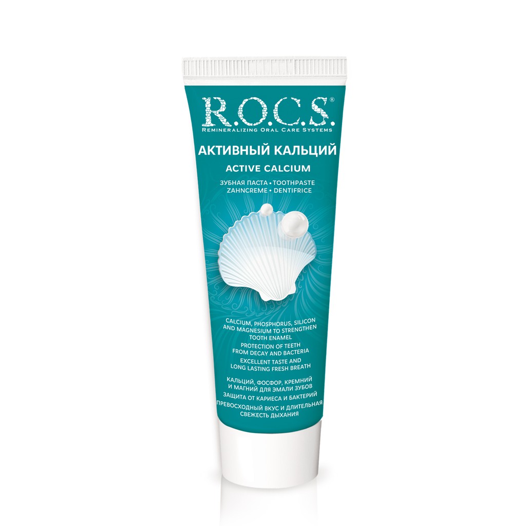 Kem đánh răng người lớn ROCS Active Calcium ngừa sâu răng 94g