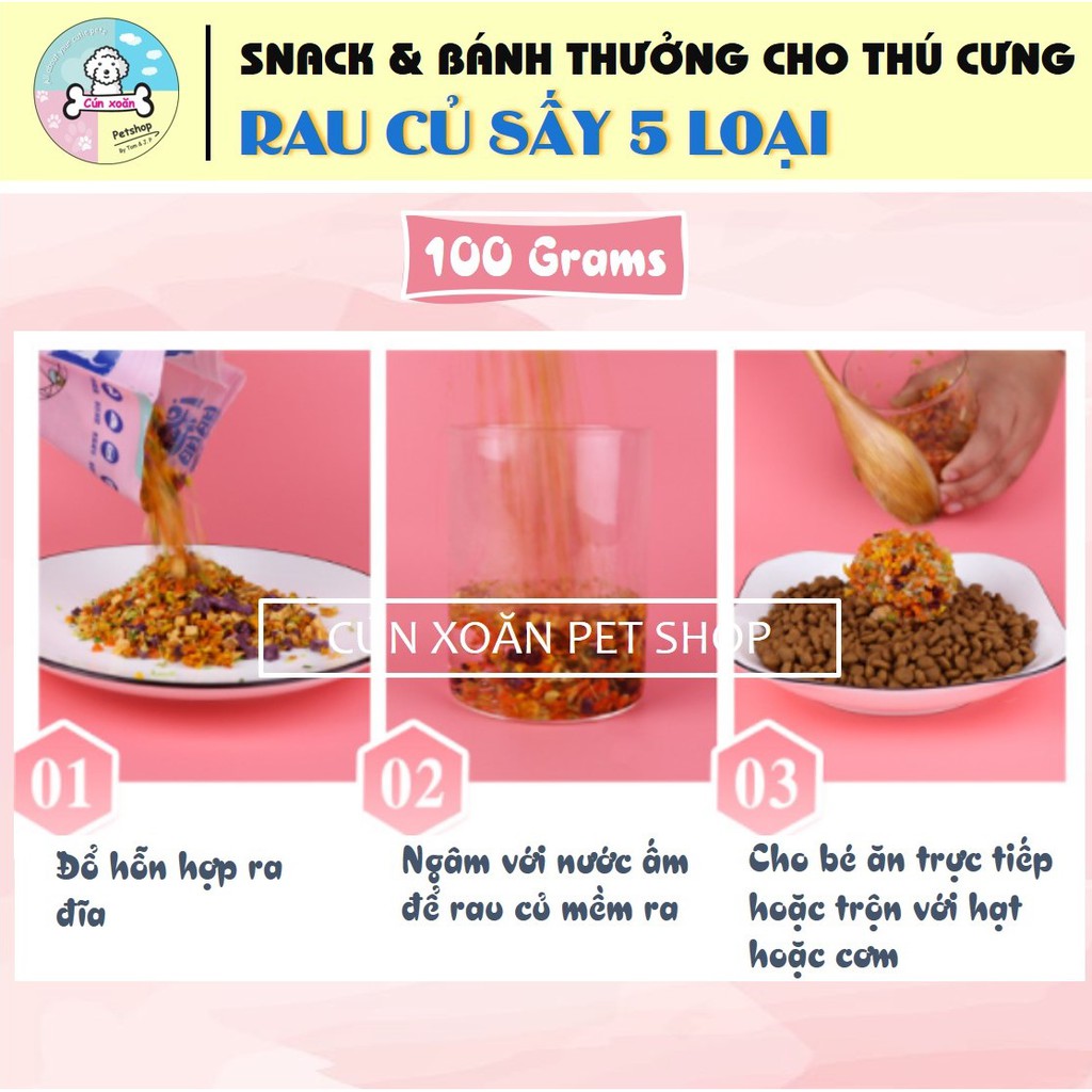 Rau củ sấy khô cho chó mèo 🥕5 loại rau củ sấy khô tự nhiên🥦 bổ sung chất xơ tự nhiên