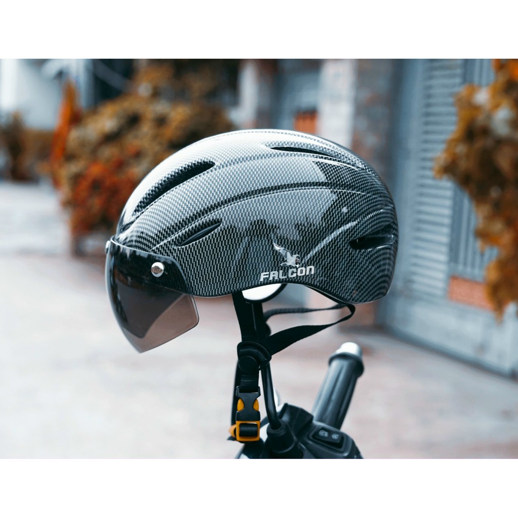 Nón bảo hiểm xe đạp Falcon city- nón bảo hiểm thể thao có kính