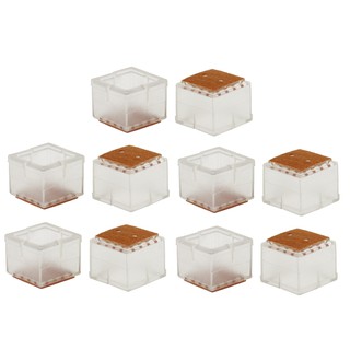 10 Pieces Chair Leg Caps Silicone Table Covers Pads Square 30-35mm