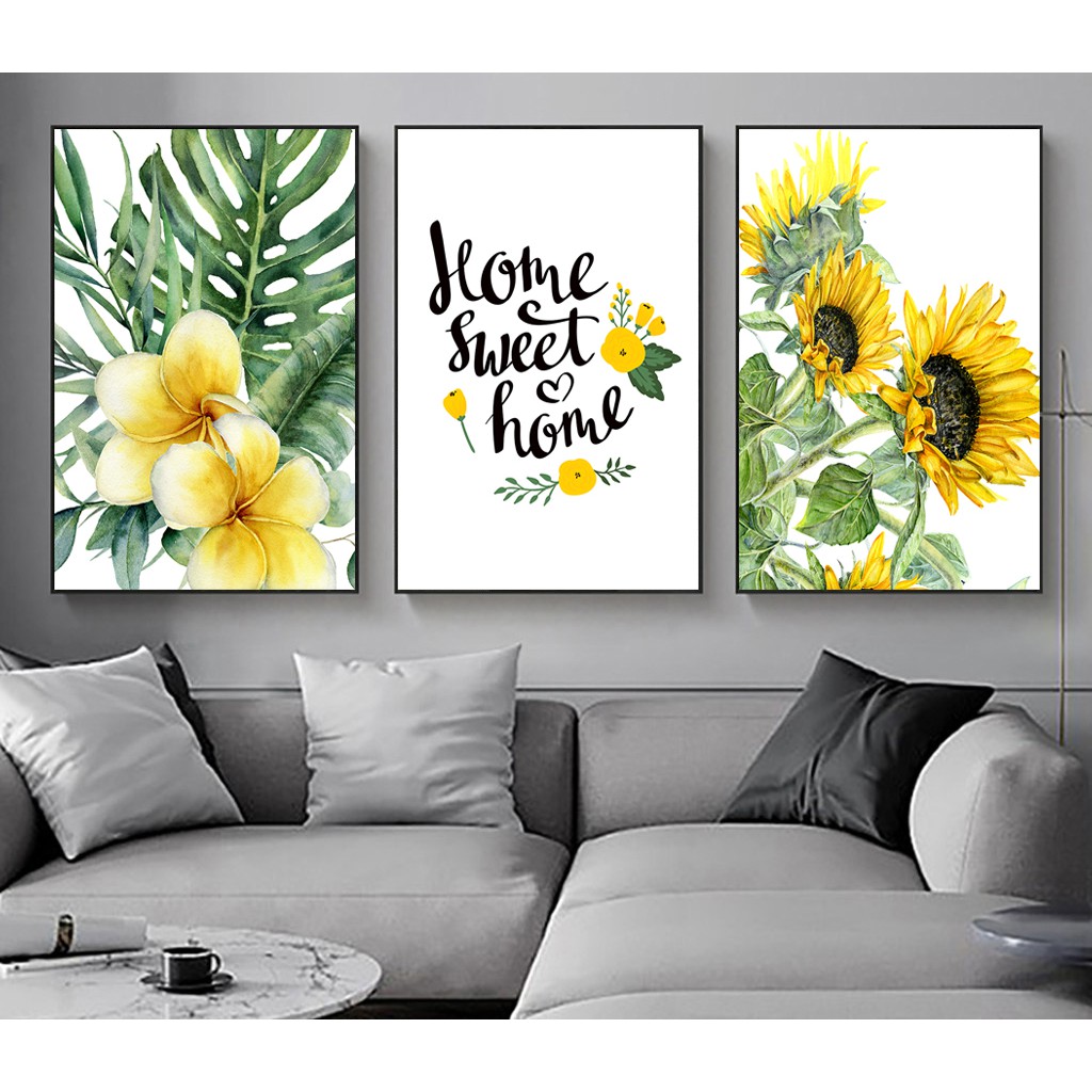 Bộ 3 tranh canvas treo tường home sweet home LIN135 - 30 x 45 cm sassy