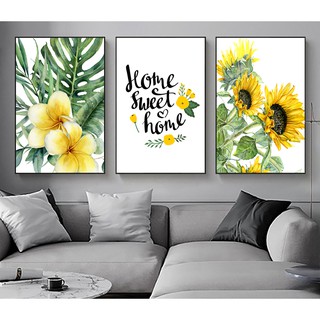 Bộ 3 tranh canvas treo tường home sweet home LIN135 - 30 x 45 cm sassy