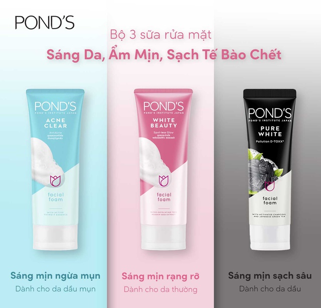Sữa Rửa Mặt Pond's mới 3X sáng mướt với Niacinamide và Vitamin C, không gây khô da 100g | BigBuy360 - bigbuy360.vn