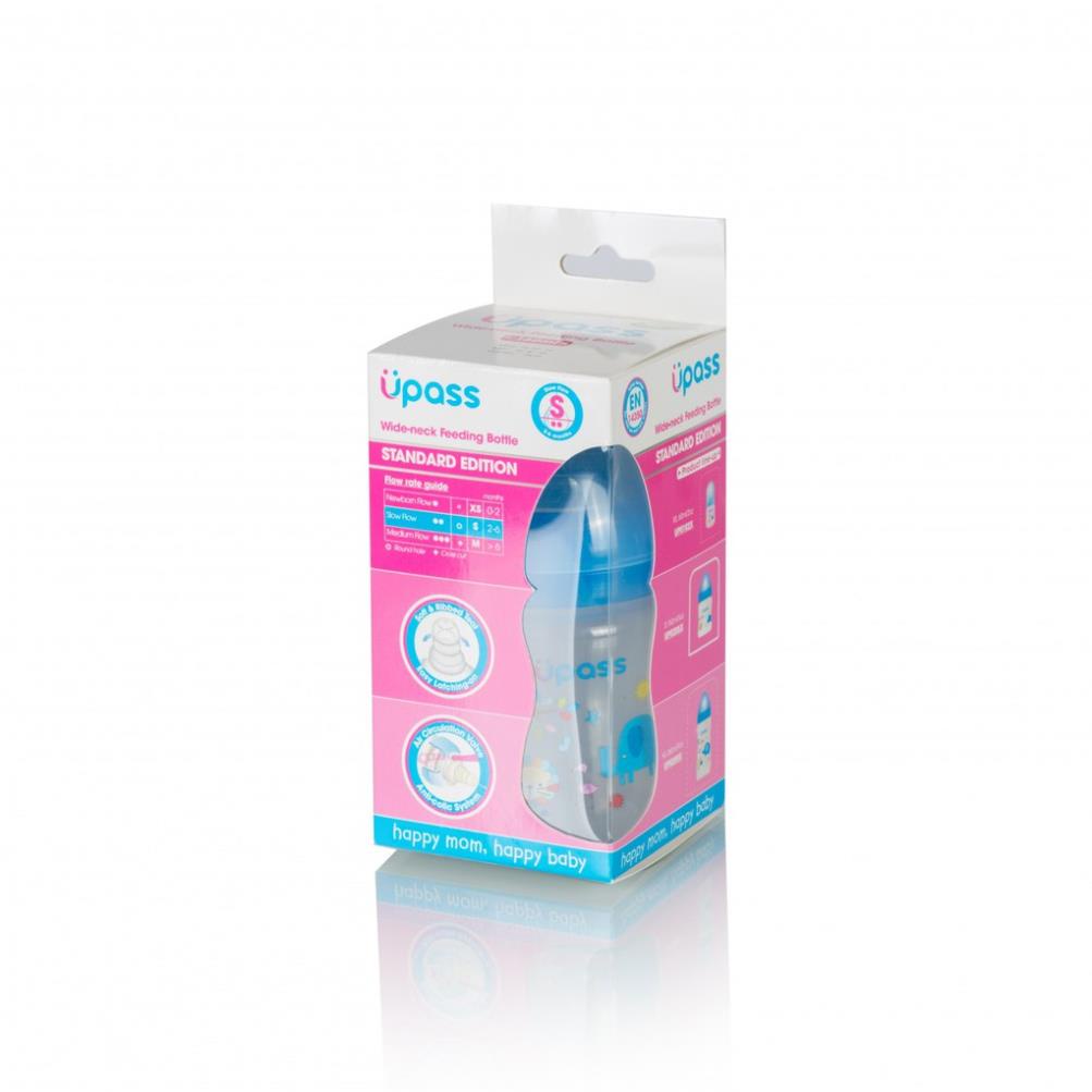 ( Made In Thái Lan ) Bình Sữa Cổ Rộng Ty Silicon Cho Bé 160ml Upass UP0205X