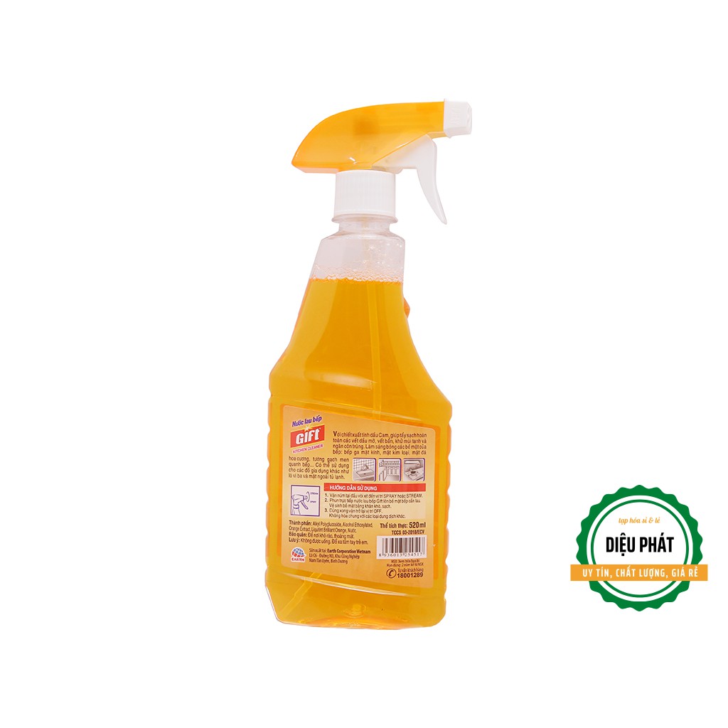 ⚡️ Nước Lau Bếp Gift Orange Power Tinh Dầu Cam Chai 520ml