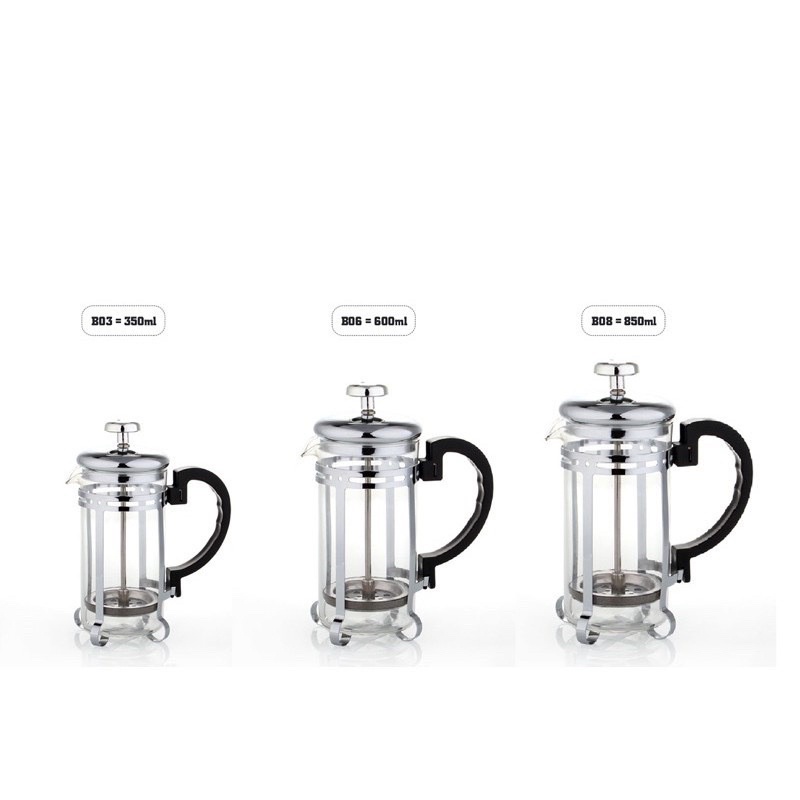 Bình pha cà phê, trà thủy tinh kiểu Pháp French Press