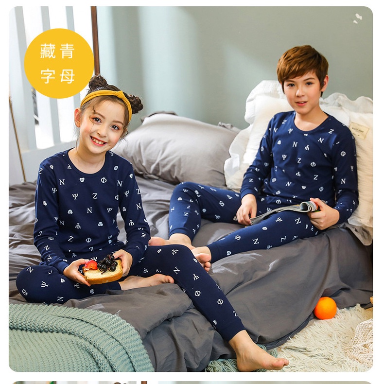 Bộ Đồ Ngủ Tay Dài Chất Liệu Cotton 140cm - 175cm Thời Trang Xuân Thu Cho Nam Nữ