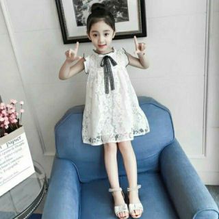 Váy tiểu thư ren nhũ nơ xinh xắn 8-18kg