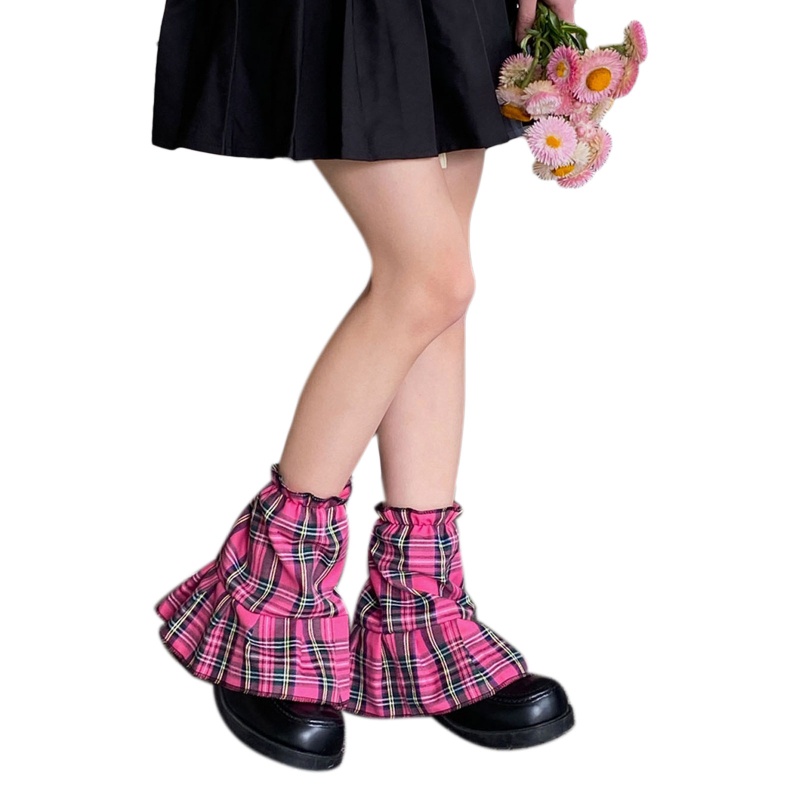 Xiangbao Vớ Ống Loe Xiang Họa Tiết Kẻ Sọc Phong Cách Punk Gothic Harajuku Cổ Điển Giữ Ấm Chân Dáng Rộng Cho Nữ