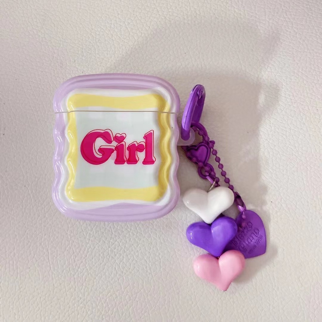 Vỏ Bảo Vệ Hộp Sạc Tai Nghe Bluetooth airpods 1 2 3 pro Bằng tpu Mềm Hình Trái Tim Lượn Sóng Dễ Thương Mới