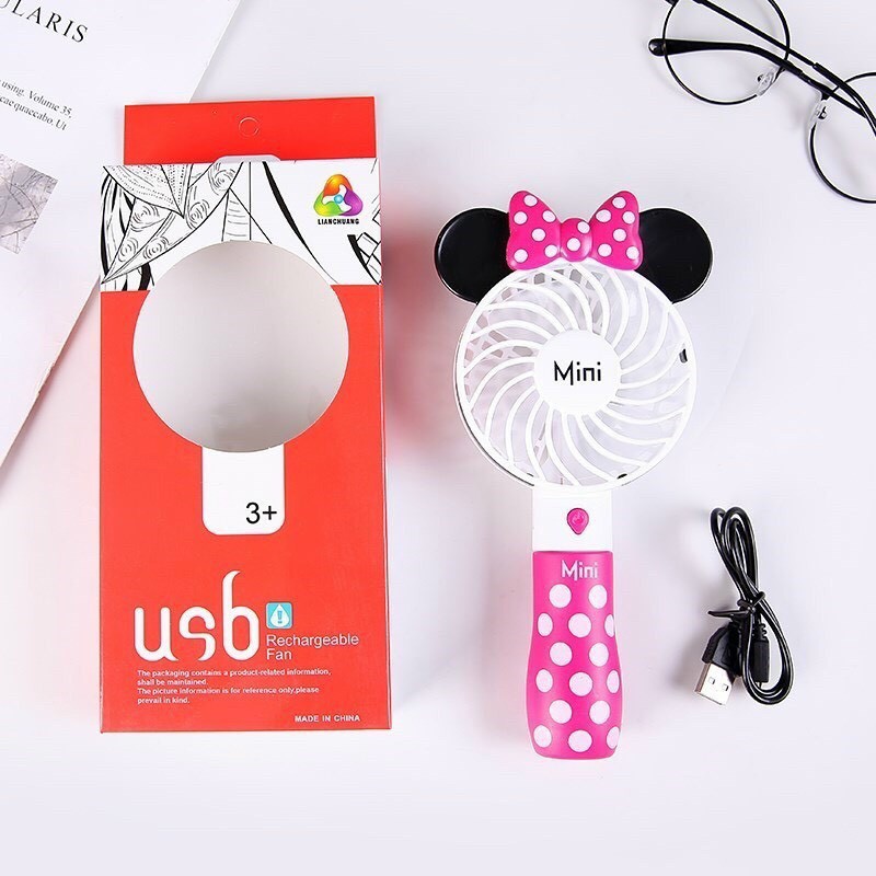 Quạt Mini Cầm Tay Hình Chuột Mickey Sạc Usb Siêu Đáng Yêu Cho Bé | BigBuy360 - bigbuy360.vn