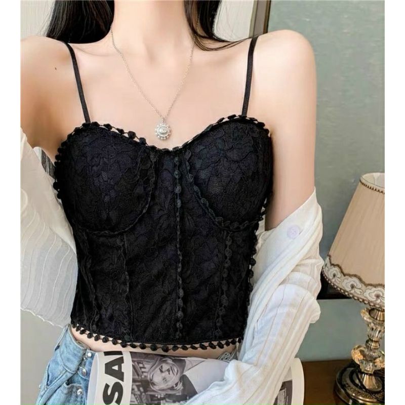 Áo bra ren cúp ngưch sexy áo ren croptop