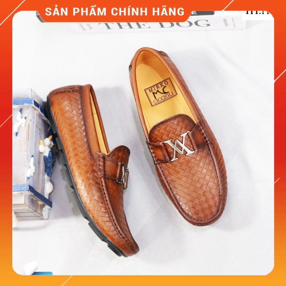 Giày mọi nam ♥️ HT.NEO ♥️ da bò xịn hàng cao cấp da đan xen thủ công cực bắt mắt kiểu dáng trẻ chung dễ kết hợp quần áo