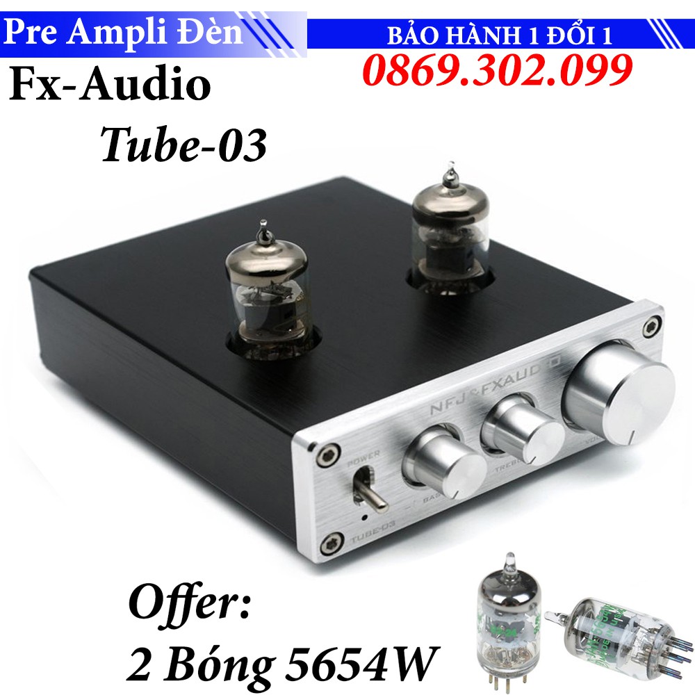 [Mã ELHACE giảm 4% đơn 300K] Âm ly Đèn Mini chỉnh Bass - Treble FX Audio TUBE-03 6J1 Preamplifier