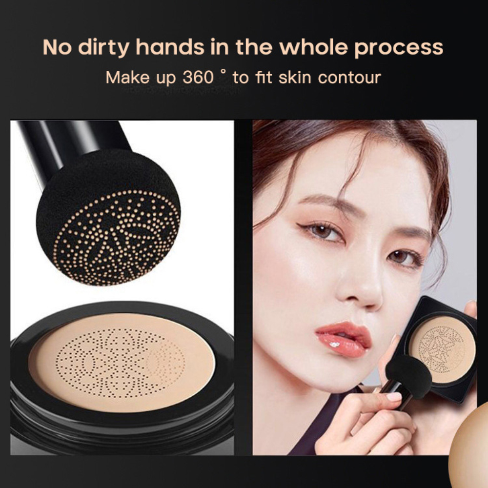 (hàng Mới Về) Kem Bb Air Cushion Che Khuyết Điểm Kiểm Soát Dầu Làm Trắng Da Kèm Mút Trang Điểm Hình Nấm