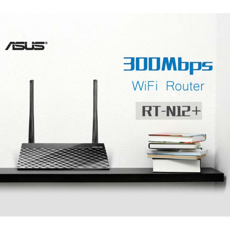 Bộ Phát Wifi Không Dây Asus RT-N12+ 2 Chuẩn N300 Hỗ Trợ Tính Năng Lặp Sóng Băng Tầng