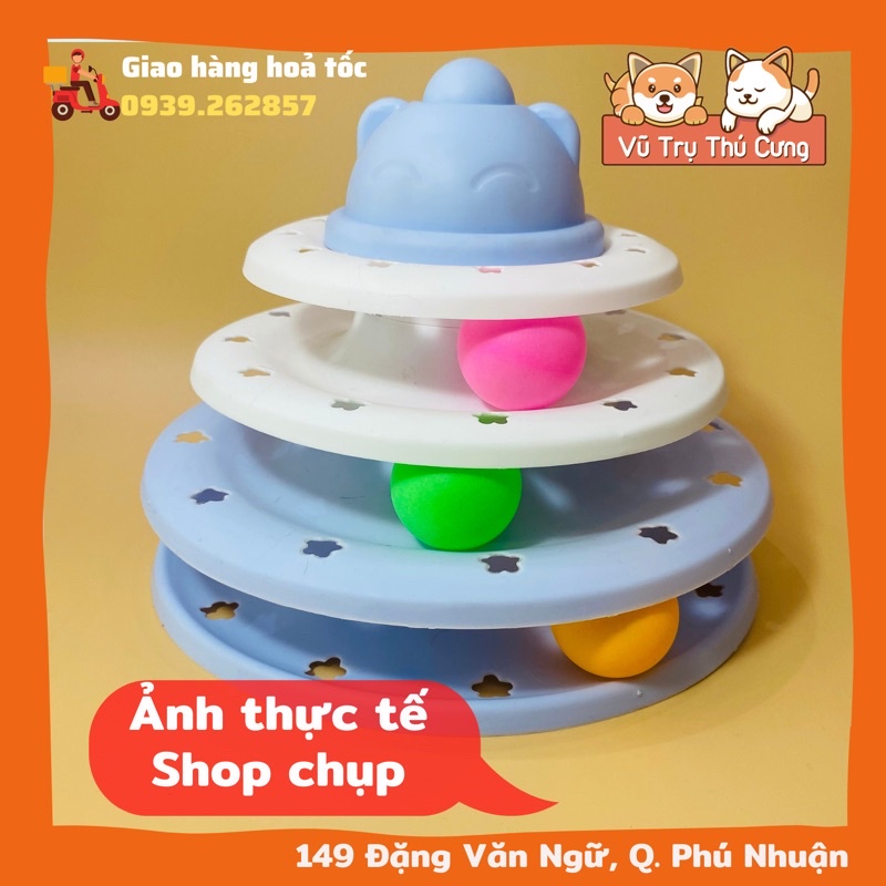 Đồ chơi tháp banh cho mèo giải trí