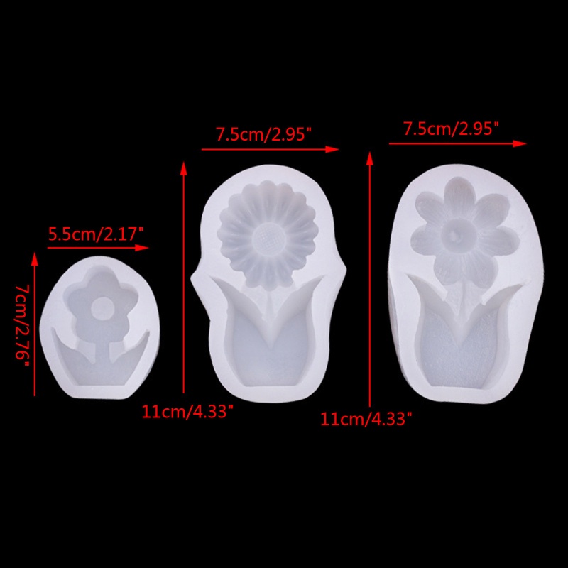 Khuôn silicone tạo hình làm nến hình hoa 3D DIY