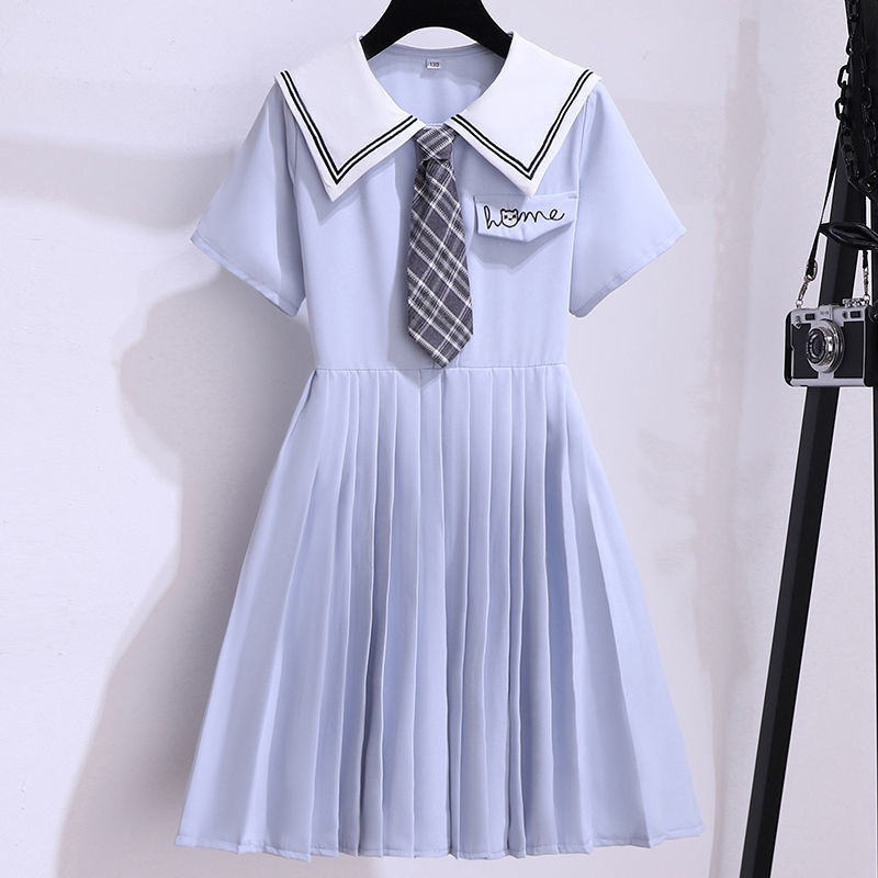 Mới Đầm Tay Ngắn Phong Cách Preppy Thời Trang 2022 Cho Bé Gái