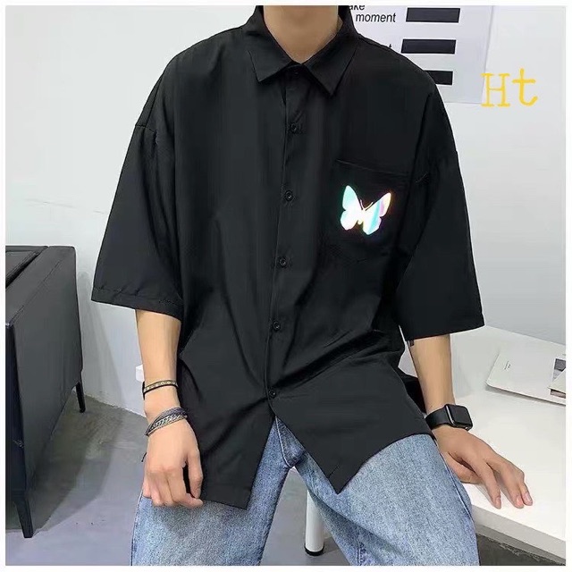 Áo Sơ mi Bướm 7m in túi cộc tay H2K979
