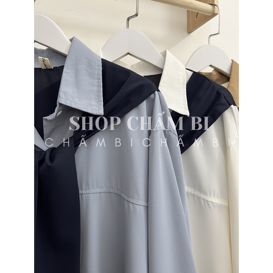 Áo sơ mi nữ tay dài A.339, Áo kiểu cổ quàng khăn 4 màu phong cách đơn giản năng động - Thời trang nữ Chấm Bi