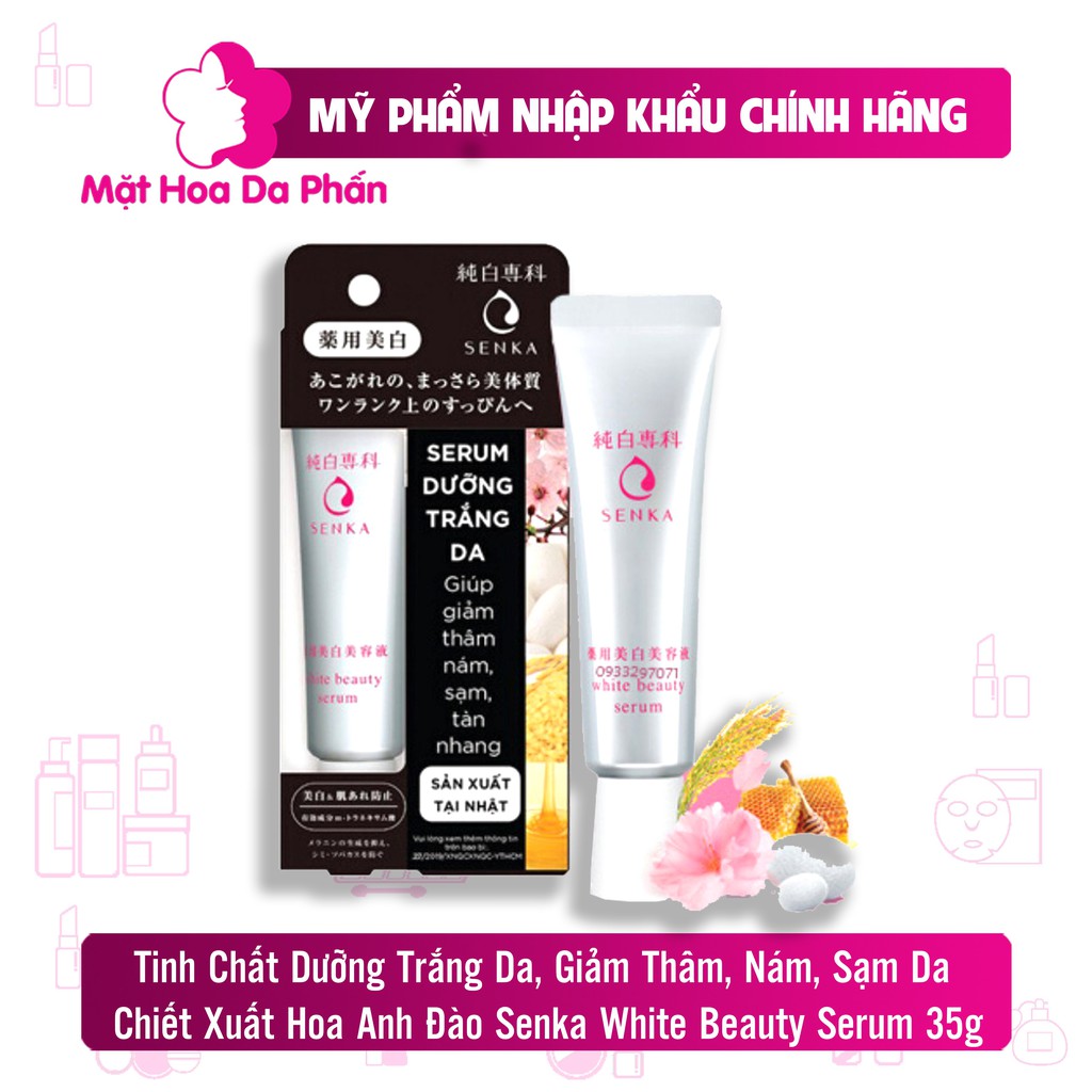 Tinh Chất Dưỡng Trắng Da, Giảm Thâm Nám, Sạm Da, Chiết Xuất Hoa Anh Đào Senka White Beauty Serum 35Gr