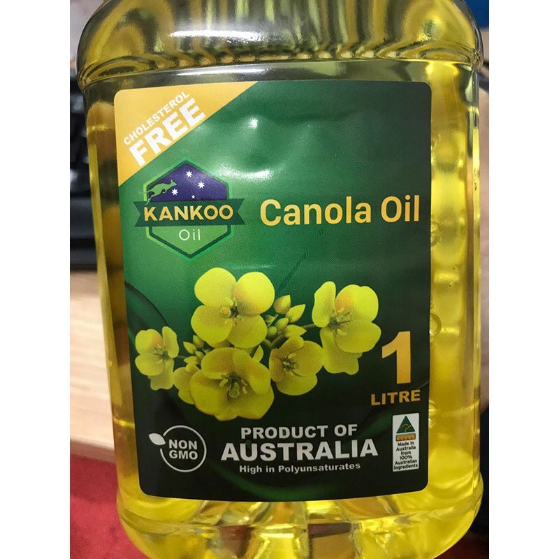 Combo 5 chai dầu ăn hạt cải nguyên chất Kankoo 1L nhập khẩu chuẩn Úc