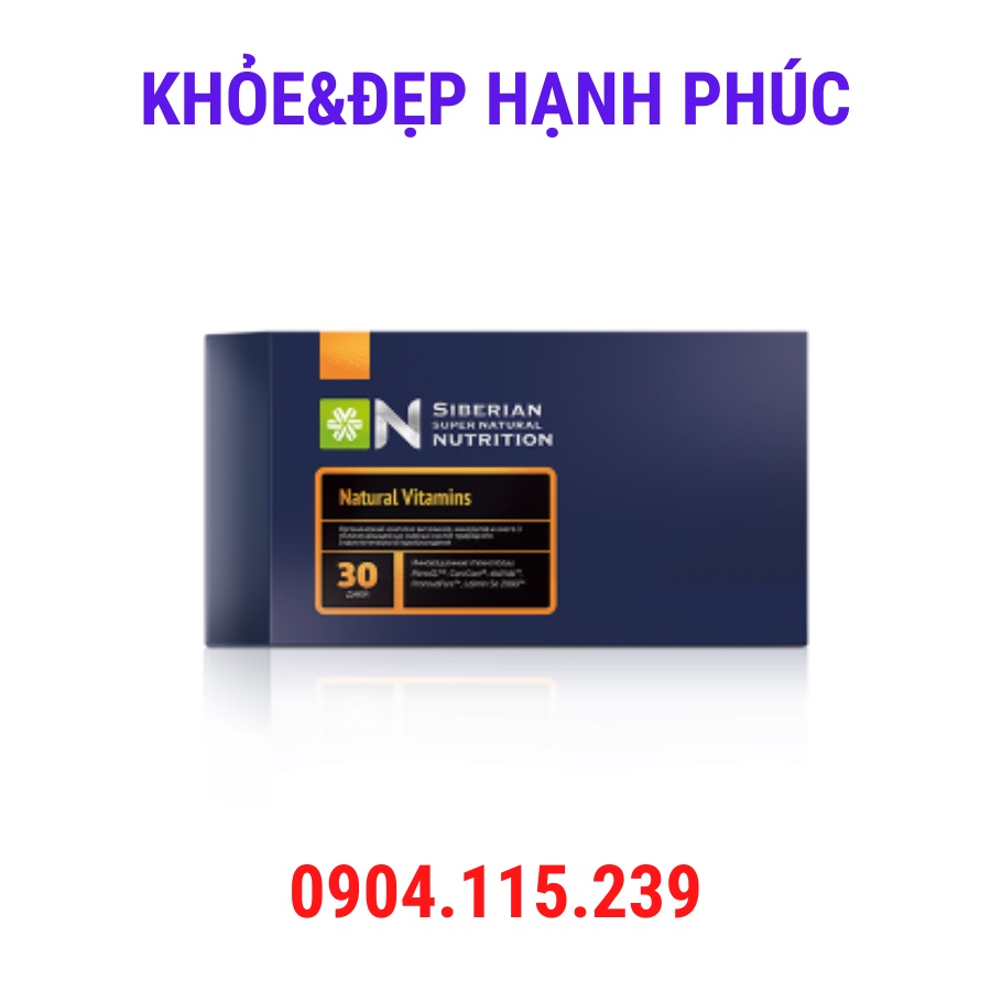 [ Siêu vitamin ] Thực phẩm bảo vệ sức khỏe Siberian Super Natural Nutrition. Natural Vitamins – 30 túi/hộp 4 viên/túi