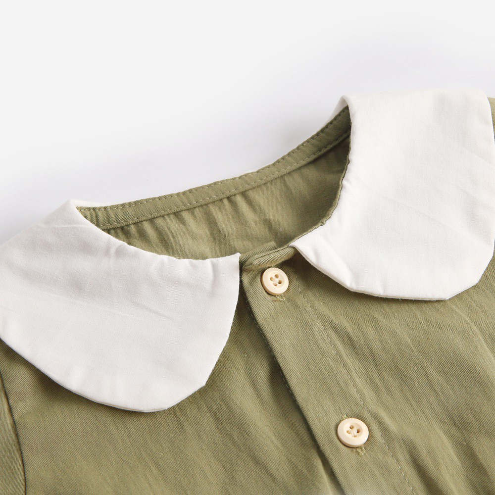 Sanlutoz Áo Liền Quần Cổ Peter Pan Bằng Cotton Dễ Thương Cho Bé Gái Sơ Sinh