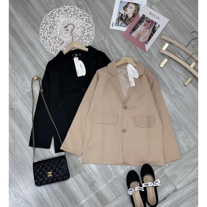 [Hàng Đẹp] Áo Blaze Kaki Nữ Lót Lụa , Áo Khoác Trơn Cúc Cài Dài Tay Túi Trước 2 Màu Pretty | BigBuy360 - bigbuy360.vn