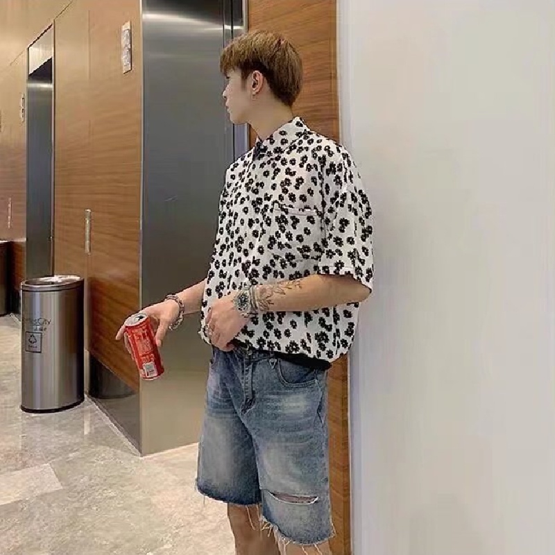 Áo Sơ Mi Nam Tay Ngắn Dáng Rộng In Họa Tiết Phong Cách Hawaii size M-3XL