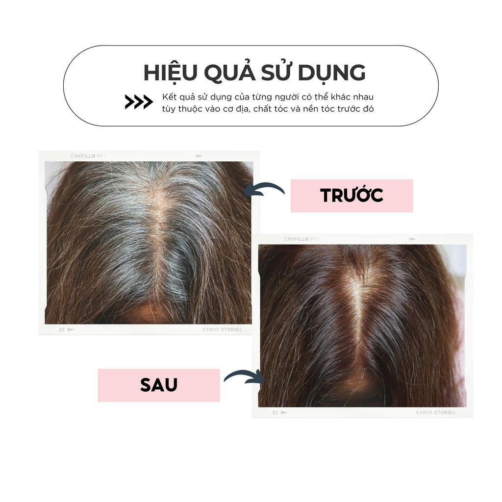 Dầu gội phủ bạc VICCHAMIS gói 30ml, nâu hạt dẻ, dầu gội dưỡng tóc mềm mượt chiết xuất nhân sâm
