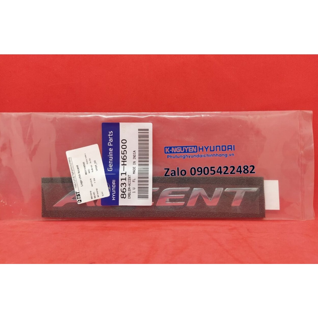 Logo chữ "Accent" dán đuôi xe Hyundai Accent 2021 2022 mới nhất - Mã số: 86311H6500, 863111R000