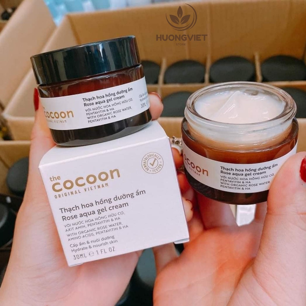 Thạch Hoa Hồng Cocoon 30ml Việt Nam Chính Hãng Kem Dưỡng Ẩm Cấp Nước Giúp Da Mềm Mịn Se Khít Lỗ Chân Lông Mặt
