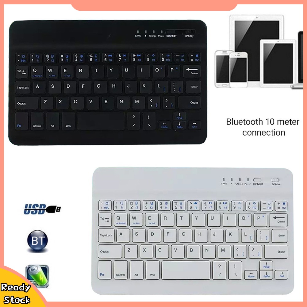 Bàn Phím Bluetooth Không Dây Mini Hua-7 / 10inch Cho Điện Thoại / Máy Tính Bảng / Laptop