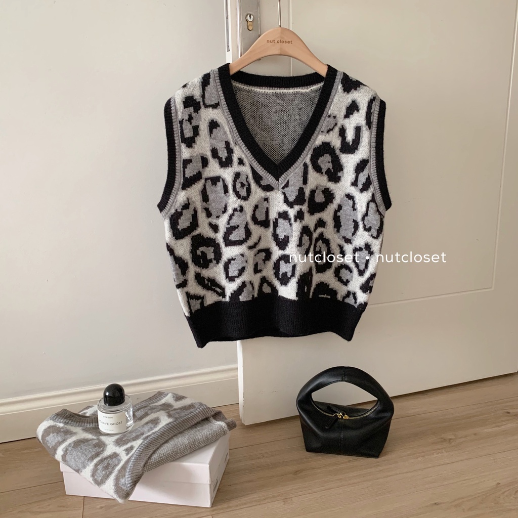 Áo gile len da báo _ A0276 | BigBuy360 - bigbuy360.vn