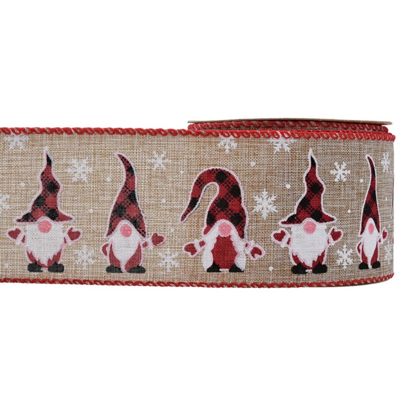 Cuộn Dây Ruy Băng Đỏ In Họa Tiết Hoa Tuyết Trang Trí Giáng Sinh DIY