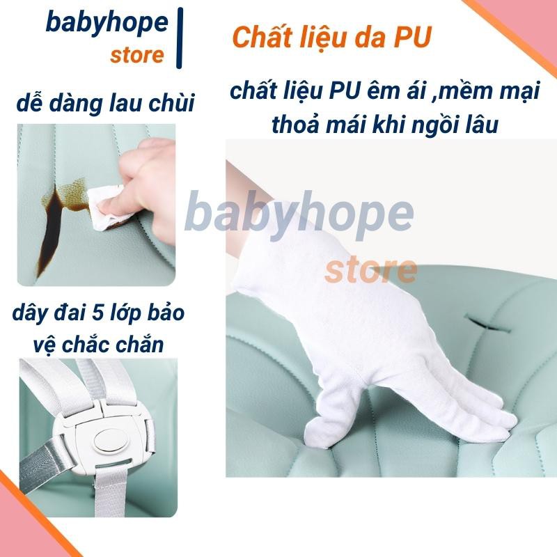 Ghế ăn dặm cho bé đa năng cao cấp Babyhope thiết kế chân điều chỉnh độ cao kèm mặt bàn dành cho bé từ 6 tháng chịu lực t