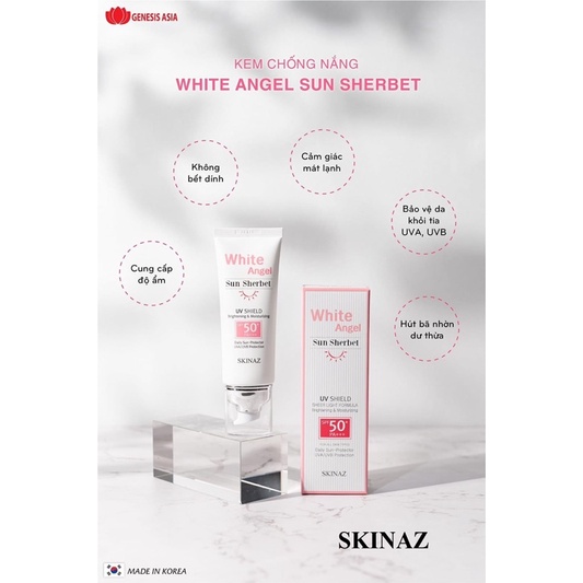 Kem chống nắng Skinaz 70ml - White Angel Sun Sherbet Skinaz - SPF 50 +