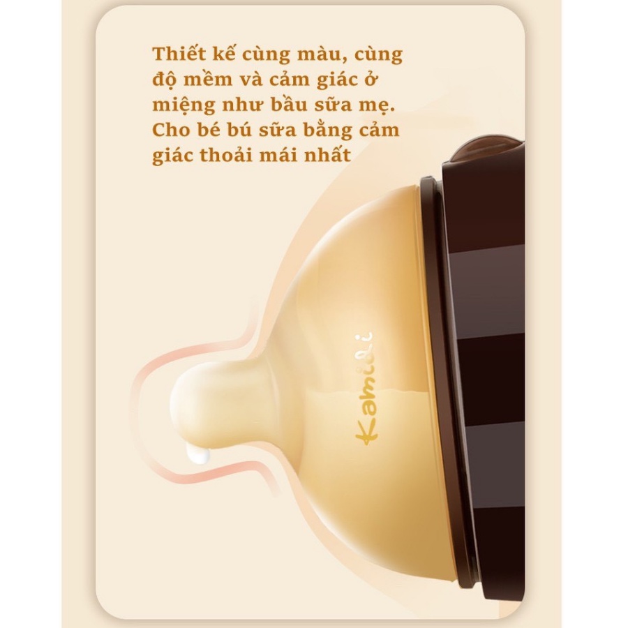 Núm sữa KAMIDI cao cấp mô phỏng đầu ti mẹ - núm hút nước - màu ti, độ mềm, cảm giác như đang ti mẹ