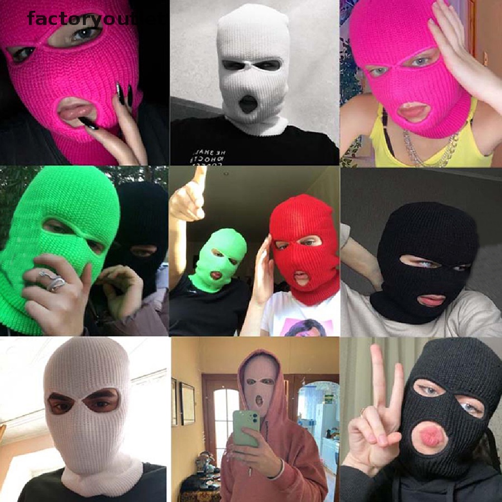 Mũ trùm đầu che toàn mặt hở 3 lỗ thời trang mùa đông ấm áp thích hợp chơi thể thao/trượt tuyết ngoài trời