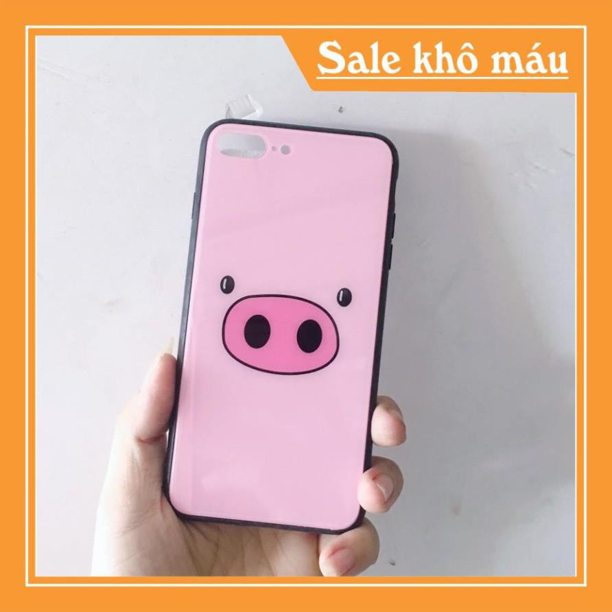 [FSHIP] [Freeship toàn quốc từ 50k] IPHONE 7+/8+ ỐP MẶT LƯNG KÍNH HÌNH HEO SIÊU DỄ THƯƠNG -rẻ