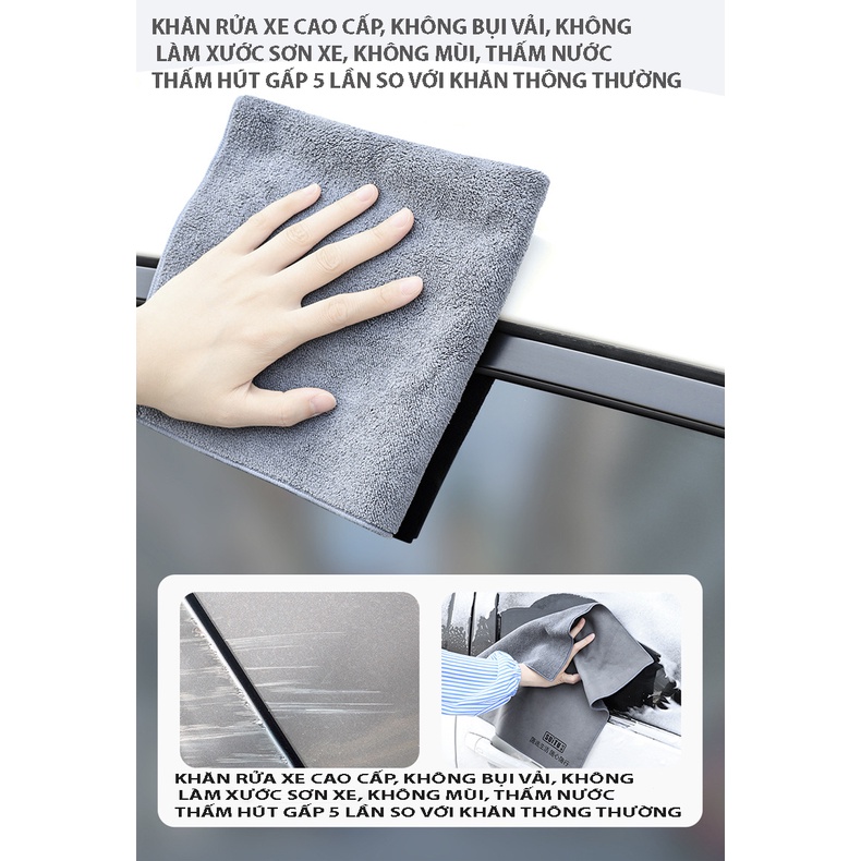 Khăn lau SUITU giẻ lau xe hơi ô tô cao cấp 2 mặt siêu sạch siêu thấm hút không đổ lông rụng lông - Khăn lau nhà cửa chuy