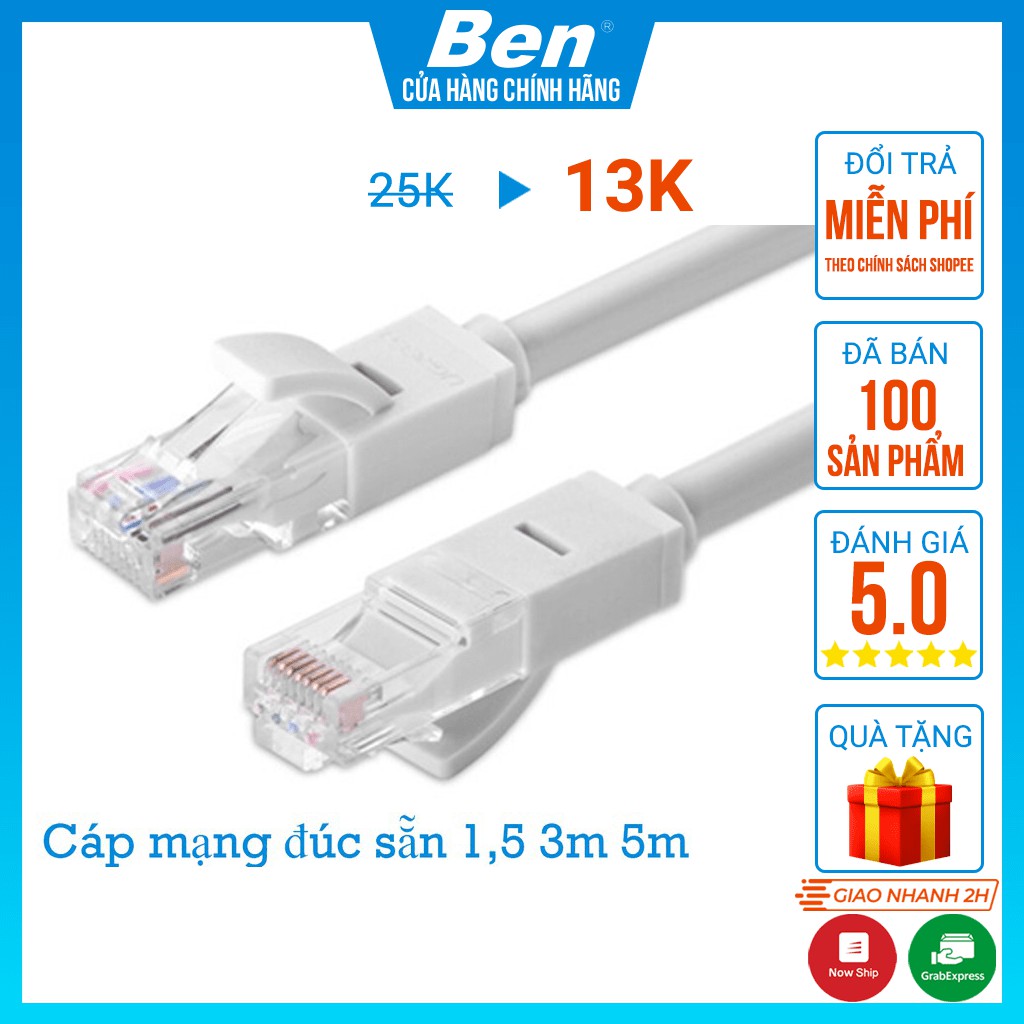 Dây Mạng Bấm Sẵn Dài 1.5m 2m
