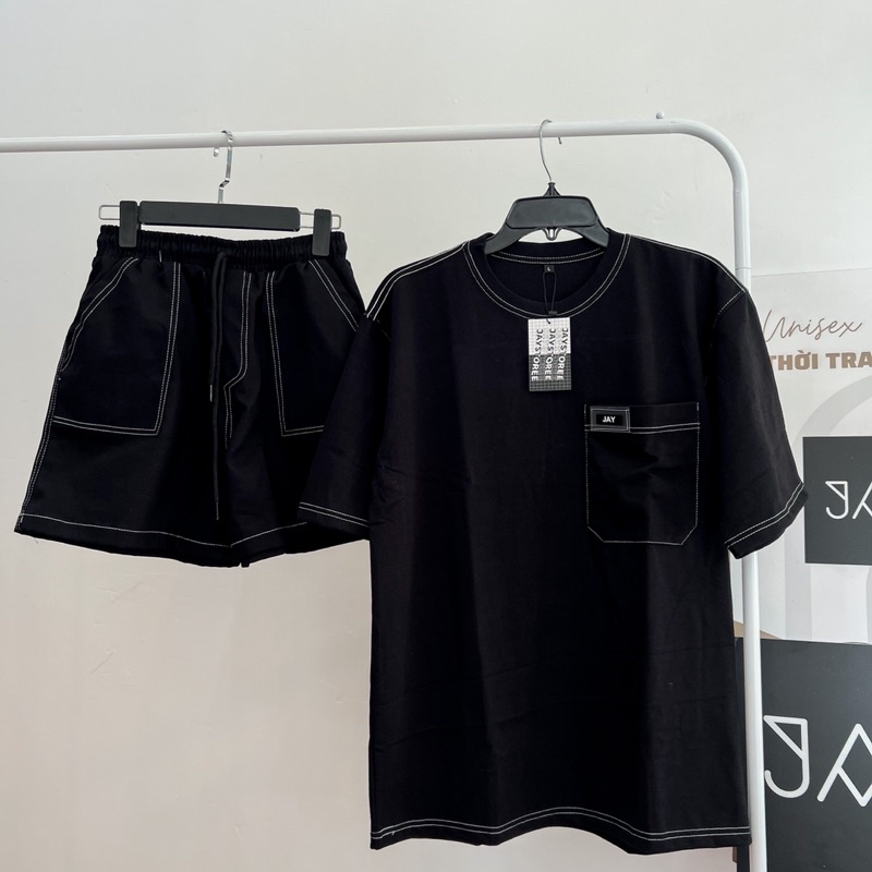 Áo Thun Nam nữ Tay Lỡ Unisex Thêu Chỉ Nổi màu ĐEN 🏁