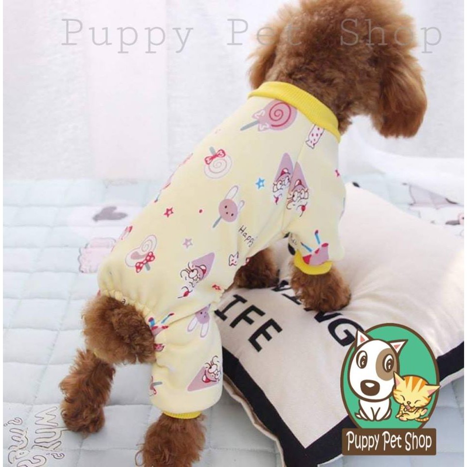 Bộ Liền Pijama Lót Nỉ Cho Chó Mèo