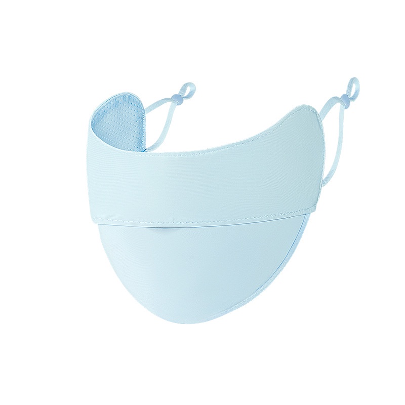 Khẩu Trang Chống Nắng Chống Tia UV Bảo Vệ Mắt Màu Trơn Vải Lụa Lạnh Có Thể Giặt Cho Nam Và Nữ