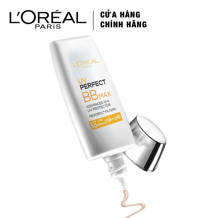 Kem chống nắng trang điểm L＇oreal UV Perfect BB Max SPF50+/PA++++Long UVA 30ml