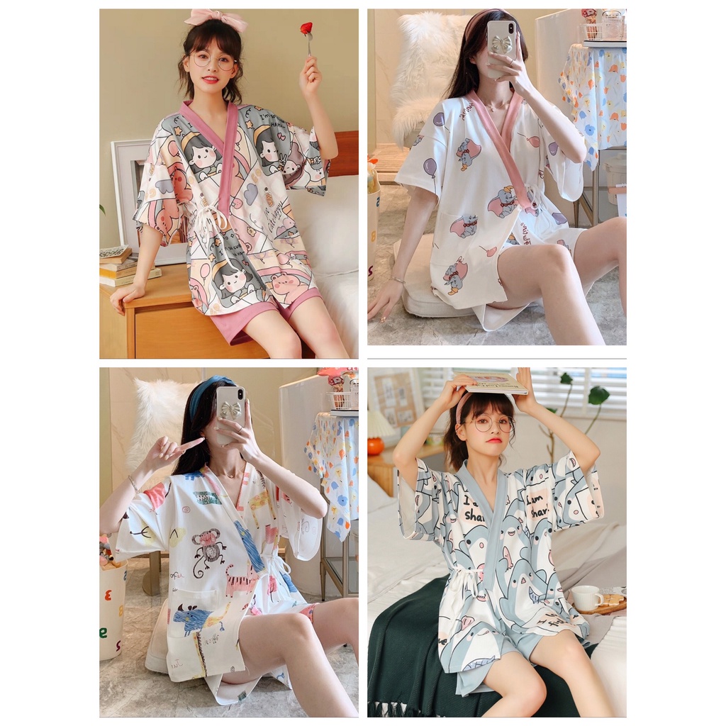 BỘ NGỦ NỮ MẶC NHÀ SET PYJAMA HÌNH THÚ ĐỘC LẠ ĐÁNG YÊU HOT TREND 2021